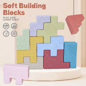 Nouveautés 2026 – Blocs de construction sensoriels Montessori en caoutchouc souple pour bébé, grand format, pour la dentition et l'éveil précoce - Product Image 2
