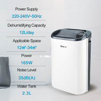 Deye DYD-Z12A 12L Nouveau design RoHS CE CB Contrôle automatique de l'humidistat Purificateur d'air domestique Déshumidificateur
