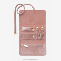 Pochette de voyage en velours pour bijoux, organiseur de bijoux de luxe, élégante pochette de rangement pour bagues, boucles d'oreilles, colliers