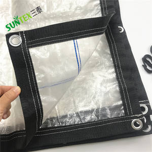 <span class=keywords><strong>Película</strong></span> tejida transparente de 2m x 12m, cubierta de lluvia para huerto de cerezos con unión reforzada, cubierta de cerezo, lona tejida de PE transparente - Product Image 6