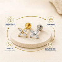 Piercing Labret en Titane ASTM F136 à Filetage Interne pour Tragus, Hélix, Daith, Lèvre – Bijoux de Piercing Corporel pour Femme – Vente en Gros OEM