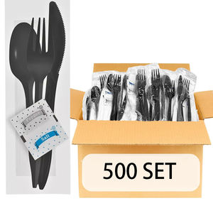 Couverts jetables <span class=keywords><strong>Forchette</strong></span> Cuillères en plastique Fourchettes et couteaux Vaisselle Nipkin pour compagnies aériennes - Product Image 2