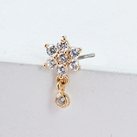 Joyería Toposh de Aleación Chapada en Oro Vintage, Piercing Corporal con Forma de Labios, Diseño de Bola Pulida, Accesorios para Piercing