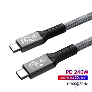 <span class=keywords><strong>Cable</strong></span> de Carga Rápida USB 3.2 Tipo C <span class=keywords><strong>a</strong></span> Tipo C de 48V 5A 20GBPS de Nailon para iPhone, Huawei y Xiaomi, Precio de Fábrica SYONG - Product Image 5