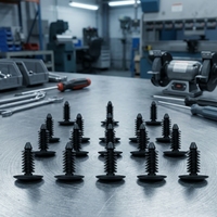 Clips de fixation en nylon noirs en forme d'arbre, rivets en plastique multi-dentelés à expansion, pour revêtement de toit et panneaux intérieurs universels