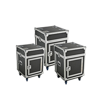 10 espace Rack D'ampli 10U Supérieure Inclinée DJ Mélangeur Route Flight Case avec roues
