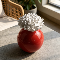 Diffuseur de parfum Finru en céramique avec fleur en céramique, ensemble cadeau décoratif d'aromathérapie pour la maison, pour placard et entrée