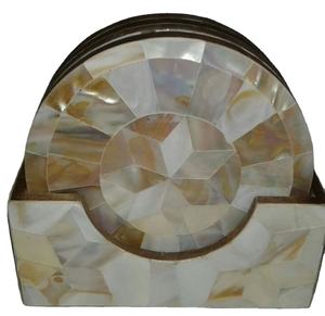 Ensemble de sous-verres en nacre sous-verres ronds faits à la main Article cadeau Décoration intérieure - Product Image 2