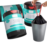 Bolsas de Basura Biodegradables con Cordón, Bolsas de Plástico Compostables Ecológicas, HDPE Reciclado GRS