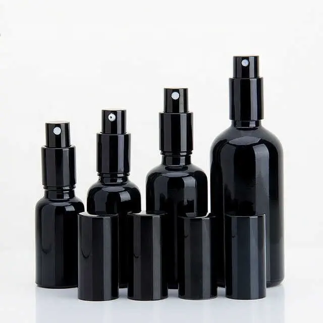 Heißer verkauf 5ml 10ml 15ml 20ml 30ml 50ml 100ml schwarz glas spray flaschen matt schwarz flasche