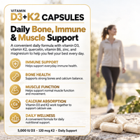 Complément alimentaire multivitaminé OEM pour la santé cardiaque, capsules de vitamine D3 K2 pour adultes, pour le soutien osseux et immunitaire
