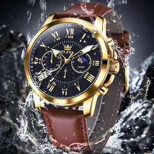 OLEVS 3632-<span class=keywords><strong>Montre</strong></span> à quartz pour <span class=keywords><strong>homme</strong></span> résistante à l'eau, horloge de luxe, mouvement japonais original, <span class=keywords><strong>montre</strong></span>-<span class=keywords><strong>bracelet</strong></span> en <span class=keywords><strong>cuir</strong></span> véritable pour <span class=keywords><strong>homme</strong></span>, date automatique, nouveauté - Product Image 6