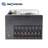 Casing NAS 8 HDD Bay Tanpa Alat, Mendukung Hot Swap, Papan M-ATX, dengan Kipas 60mm