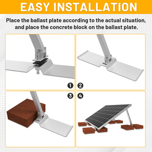 Supports de montage de panneaux solaires réglables AL6005-T5 SUS304 anti-corrosion en argent naturel, installation rapide pour toits plats - Product Image 5
