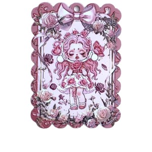Cadena para Teléfono Móvil con Cuentas de Lámina Impresas por Ambos Lados, Base Plateada Dimo Di mo Rosa, Serie Temática, Accesorios - Product Image 5