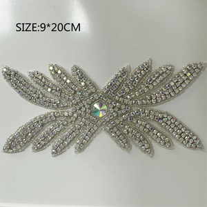 Apliques de diamantes de imitación de plata AB, parches de flores para planchar/coser, accesorios de vestido de novia para decoración de ropa - Product Image 6