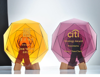 Trophée en cristal personnalisé, plaque commémorative avec logo gravé UV/laser pour cadeau d'entreprise, fabrication sur mesure