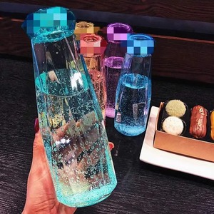 Botella de Agua Portátil Creativa con Diamantes, Vaso Promocional Personalizado de Vidrio de Alta Calidad <span class=keywords><strong>para</strong></span> Mujer - Product Image 3