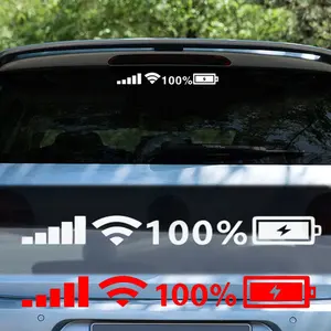 汽车挡风玻璃贴纸100% Wifi电池电量信号贴花乙烯基反光装饰贴纸汽车装饰配件