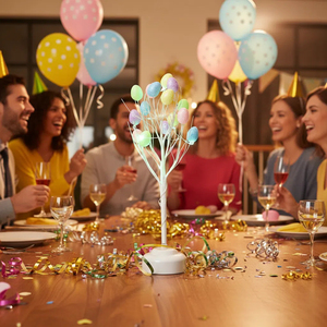 Árbol de Huevos de Pascua para Mesa, Decoraciones de Árbol de Perlas con Huevos Colgantes y Luces de Cadena para Decoración de Hogar, Fiestas, Bodas y Días Festivos - Product Image 3