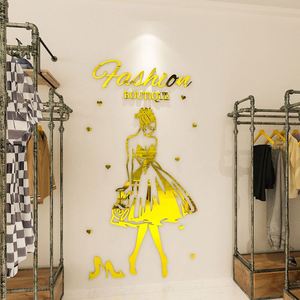 Acrylic 3D Sticker Clothing Store Wall <b>Decal</b> Women'S Glass <b>Window</b> <b>Decal</b> Wall Decoration - Product Image 3