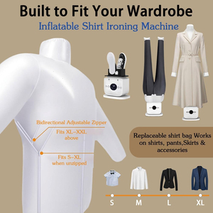 Séchoir à vêtements portable, défroisseur à air chaud gonflable pour chemises, pantalons <span class=keywords><strong>et</strong></span> robes, machine à repasser <span class=keywords><strong>automatique</strong></span> pour vêtements - Product Image 4