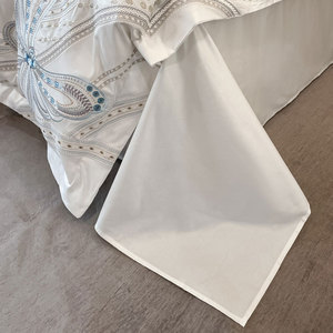 Chất Lượng Cao Bướm Thêu Màu Trắng 4Pcs Thiết Lập Quilt Vua Nữ Hoàng Kích Thước 100% Bông Khách Sạn Bộ Đồ Giường Nhà Thiết Lập Duvet Cover Bedsheet - Product Image 5