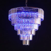 Décoration personnalisée de salle de mariage, luminaires suspendus, lustres en cristal LED RGB de luxe pour la décoration