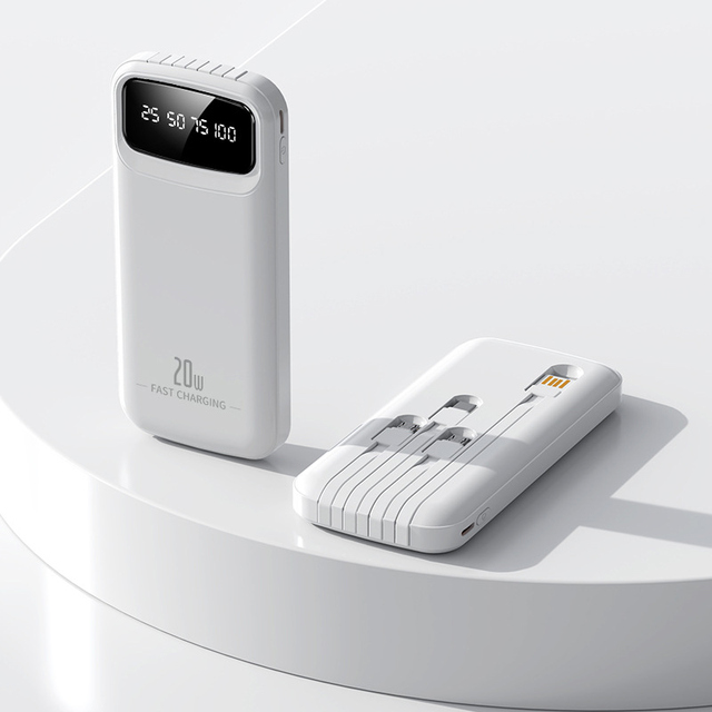 Wholesale Built in Cables Mobile Phone Powerbank Fast Charging Portable PD22.5W 10000mah 20000mah Power Banks