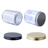 2oz 4oz 8oz 60ml 120ml 250ml Bestseller Leere Klare Zylinder-Glaskerzenhalter mit Aluminiumdeckeln