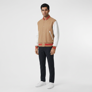 Blouson universitaire pour homme grande taille 100 % coton, col montant personnalisé, style baseball, vente en gros, collection 2026, FINER THREADS - Product Image 1
