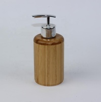 BX ensemble d'accessoires de salle de bain en bois de bambou avec distributeurs de savon liquide porte-brosse de toilette