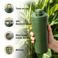 Nouvelle Arrivée Gobelet Shaker à Protéines en Acier Inoxydable 750ml 700ml Double Paroi Isotherme Sous Vide Personnalisable avec Logo pour Fitness et Musculation avec Compartiment de Rangement