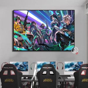 Ensemble d'art mural Valorant en 3 pièces - Impressions encadrées vibrantes de Killjoy, Jett et Raze pour salles de jeux et fans d'e-sport - Product Image 2