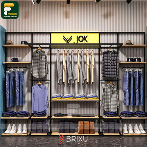 Présentoir Minimaliste pour Boutique de Vêtements – Panneau Vertical Grille pour Suspension de Vêtements – Meuble de Présentation pour Magasin de Détail - Product Image 2