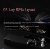 Clavier mécanique Yeying tri-mode, design encastré, éclairage RVB, écran LCD, batterie 10000 mAh, commutateur filaire USB