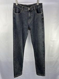 Özel OEM marka tasarımcısı klasik Trendt hafif streç Denim kumlanmış yıkama erkek lacivert düz kot - Product Image 4