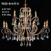 Luminaires décoratifs de mariage en fer forgé électroplaqué et cristal, détachables, élégants, modernes, de haute qualité, nouvelle arrivée