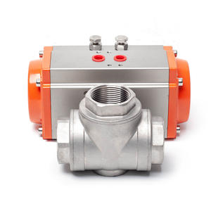 Vanne à bille pneumatique à trois voies en acier inoxydable fileté haute température Q614/5-16P Type T/L pour applications de commutation - Product Image 4