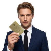 Lüks Özel Marka Metal Kredi Kartı Parlak Altın Metal Banka Kartı Çelik Mastercard, Ödeme Yapmak ve Lazer Gravür Satışı İçin Uygun
