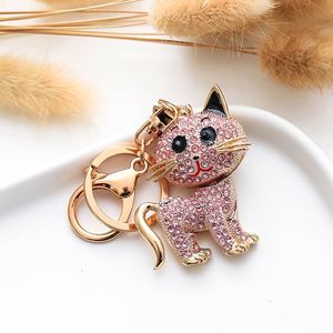 Cute Cat 3d Keychains for Bag Veautiful Metal Custom Keychain With Crystal for Girls High Quality Metal <b>Key</b> <b>Chain</b> - Product Image 5
