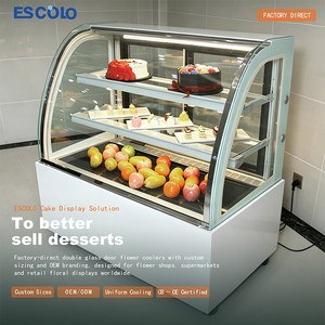 Vitrina Refrigerada para Pasteles con Ventilador, Control Digital, Descongelación Automática, Tres Estantes de Vidrio para Pastelerías - Product Image 4