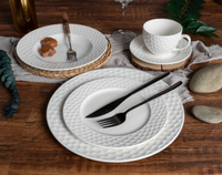 SEBEST Vente en gros Assiettes rondes en mélamine blanches à bords ondulés, incassables comme de la céramique, pour la restauration
