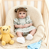 Poupées pour bébés de 22 pouces réaliste Reborn Poupées réalistes pour nouveaux-nés Fille blonde Fait à la main Poupées pour tout-petits de la vie réelle avec des vêtements pour enfants