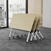 Table de formation exécutive moderne, minimaliste, pliable et amovible, avec cadre en bois de 25 mm d'épaisseur, multifonctionnelle et modulable