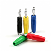 Prise banane nickelée de 4 mm / médicale avec isolation en PVC, prise de batterie en laiton flexible à assembler et à souder, prise banane de 4 mm