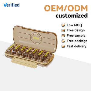 XinHang AM/PM Caja de dosificación Caja de pastillas semanal Contenedor de pastillas de viaje hermético Estuche de almacenamiento de tabletas de plástico altamente transparente - Product Image 3