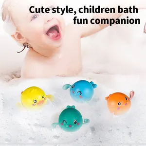 Zhorya Clockwork Dabbling Whales Spray Baby Bath Toys Children's Cartoon Bathtub Water Bath Toys