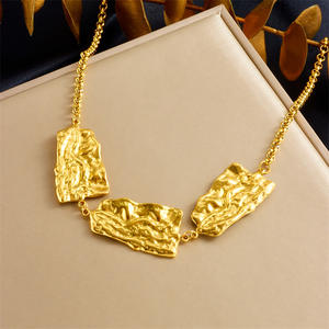 Geometrische 18 Karat Pvd vergoldete Edelstahl große Anhänger Halskette trüben frei übertriebene Anhänger Halskette für Frauen - Product Image 4