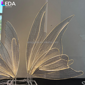 อุปกรณ์จัดงานปาร์ตี้ดีไซน์ใหม่ของ LEDA ฉากหลังโลหะพร้อมขาตั้งเหล็กแบบผีเสื้อ LED สำหรับงานแต่งงาน - Product Image 4